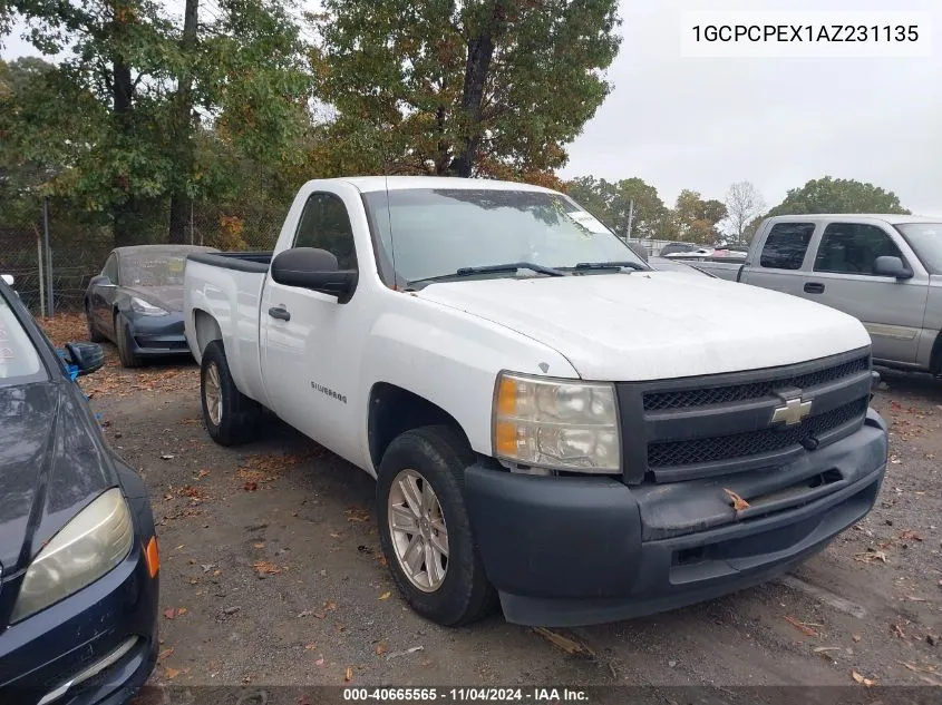 2010 Chevrolet Silverado 1500 Work Truck VIN: 1GCPCPEX1AZ231135 Lot: 40665565