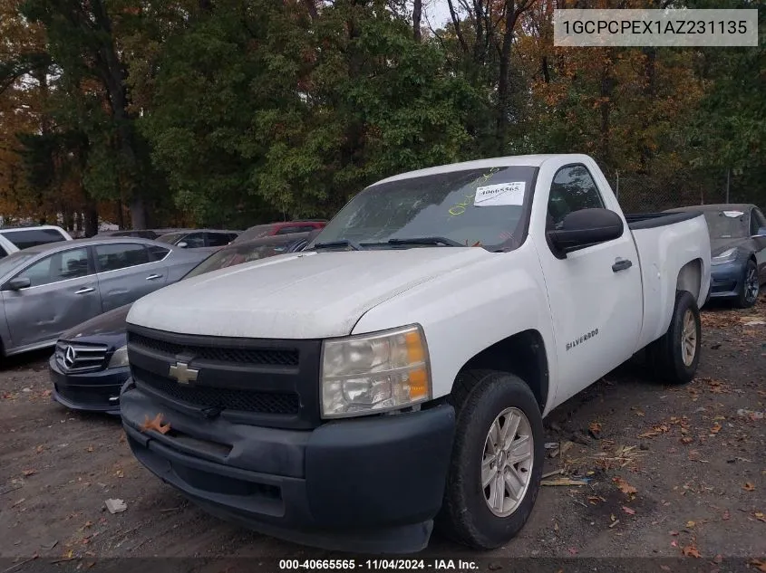 2010 Chevrolet Silverado 1500 Work Truck VIN: 1GCPCPEX1AZ231135 Lot: 40665565