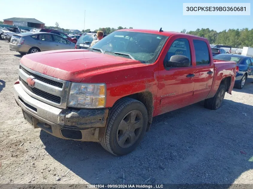 3GCPKSE39BG360681 2011 Chevrolet Silverado 1500