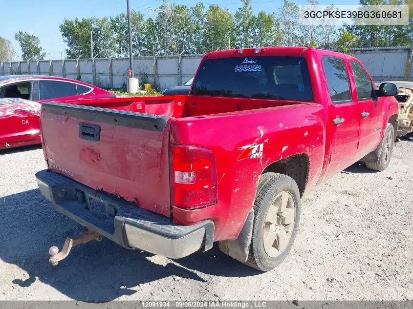 2011 Chevrolet Silverado 1500 VIN: 3GCPKSE39BG360681 Lot: 12091934