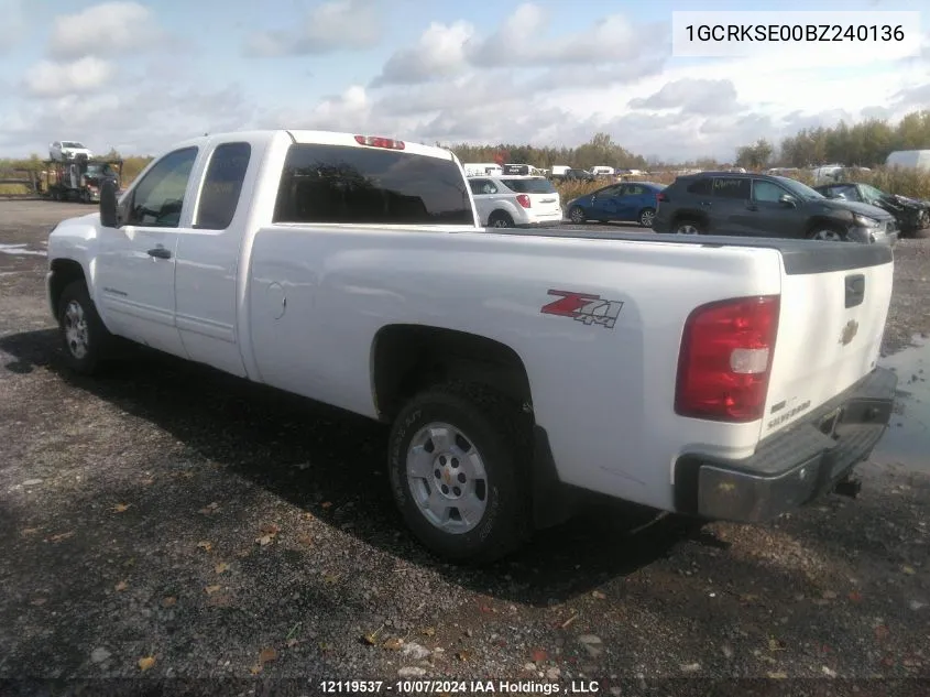 2011 Chevrolet Silverado 1500 VIN: 1GCRKSE00BZ240136 Lot: 12119537