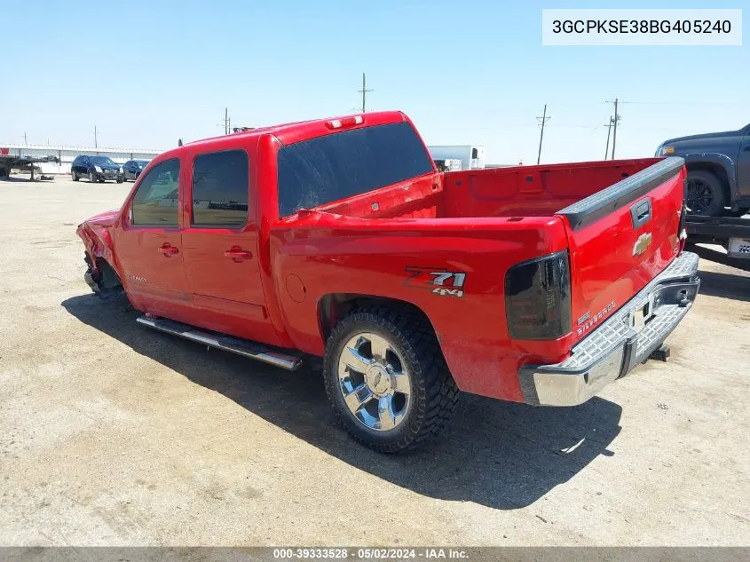 2011 Chevrolet Silverado 1500 Lt VIN: 3GCPKSE38BG405240 Lot: 39333528