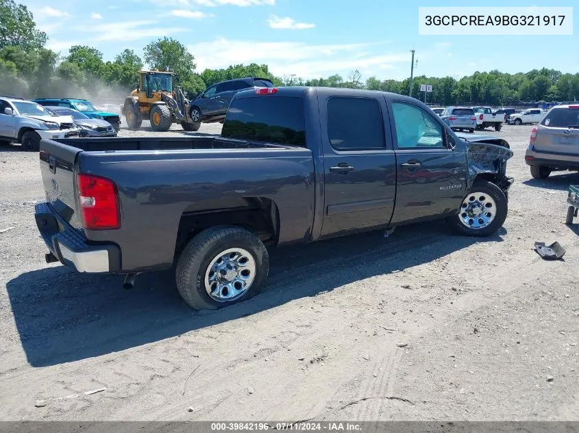 2011 Chevrolet Silverado 1500 Ls VIN: 3GCPCREA9BG321917 Lot: 39842196