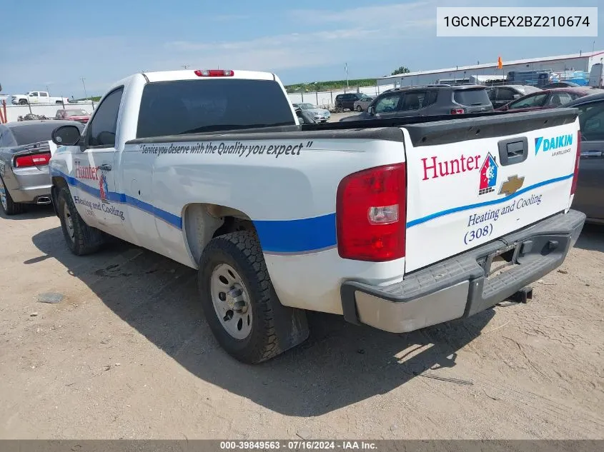 2011 Chevrolet Silverado 1500 Work Truck VIN: 1GCNCPEX2BZ210674 Lot: 39849563