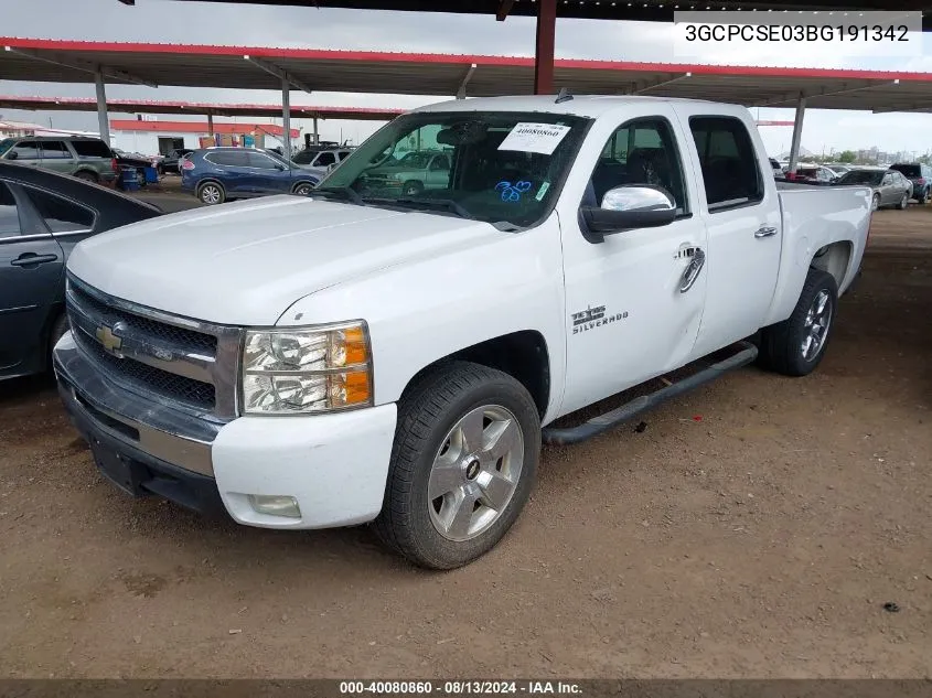 2011 Chevrolet Silverado 1500 Lt VIN: 3GCPCSE03BG191342 Lot: 40080860