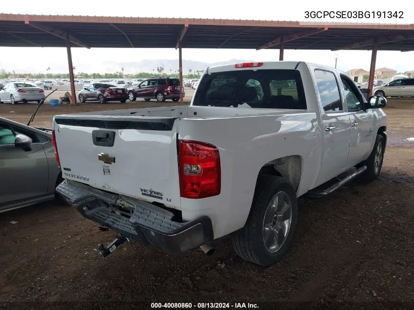 2011 Chevrolet Silverado 1500 Lt VIN: 3GCPCSE03BG191342 Lot: 40080860