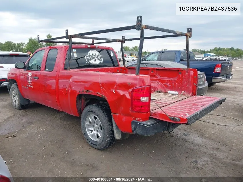 1GCRKPEA7BZ437536 2011 Chevrolet Silverado 1500 Work Truck