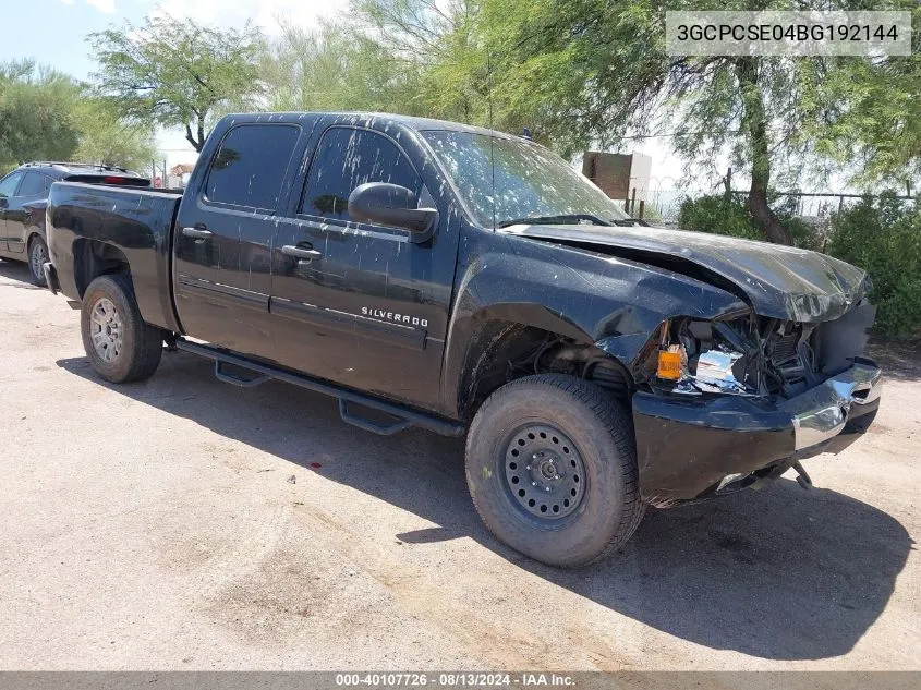 2011 Chevrolet Silverado 1500 Lt VIN: 3GCPCSE04BG192144 Lot: 40107726