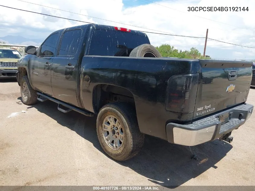 2011 Chevrolet Silverado 1500 Lt VIN: 3GCPCSE04BG192144 Lot: 40107726