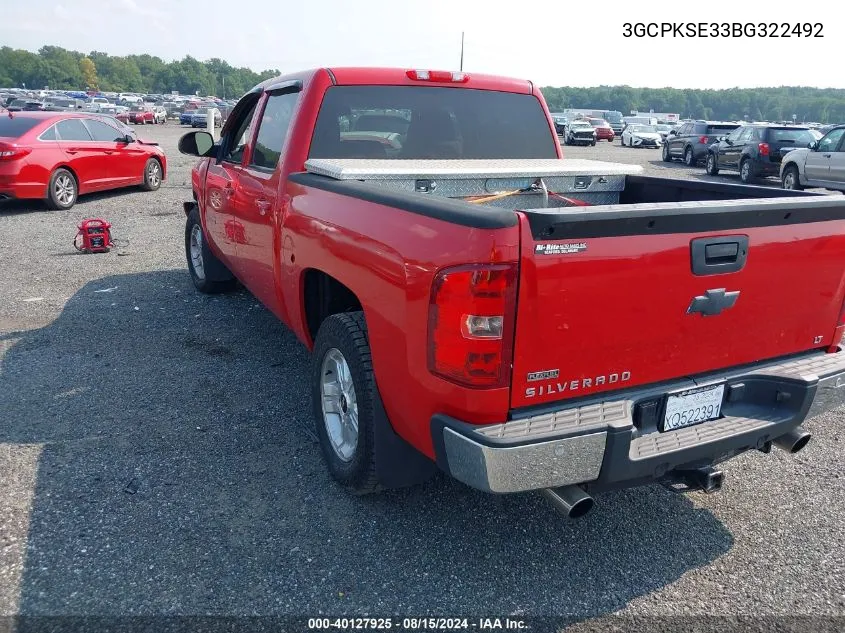 3GCPKSE33BG322492 2011 Chevrolet Silverado 1500 Lt