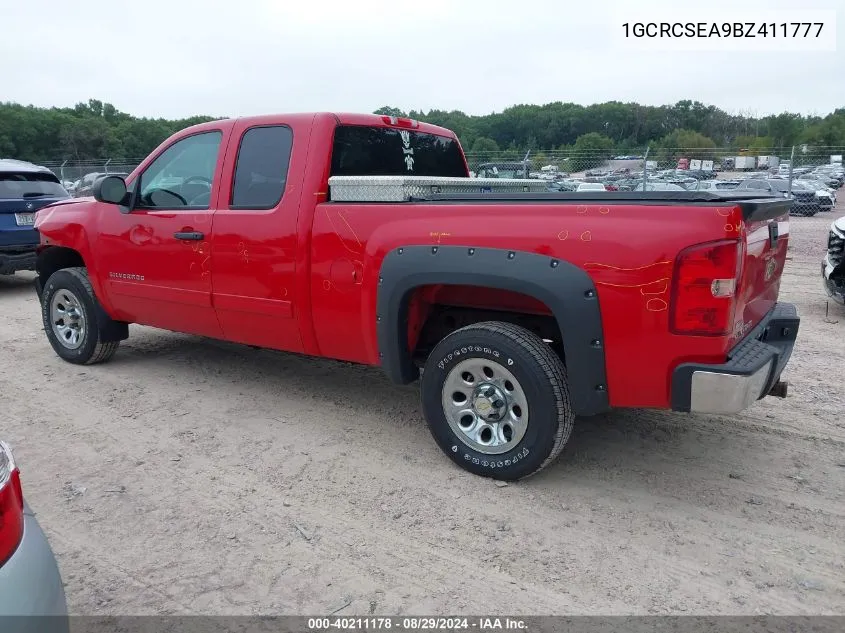 2011 Chevrolet Silverado 1500 Lt VIN: 1GCRCSEA9BZ411777 Lot: 40211178