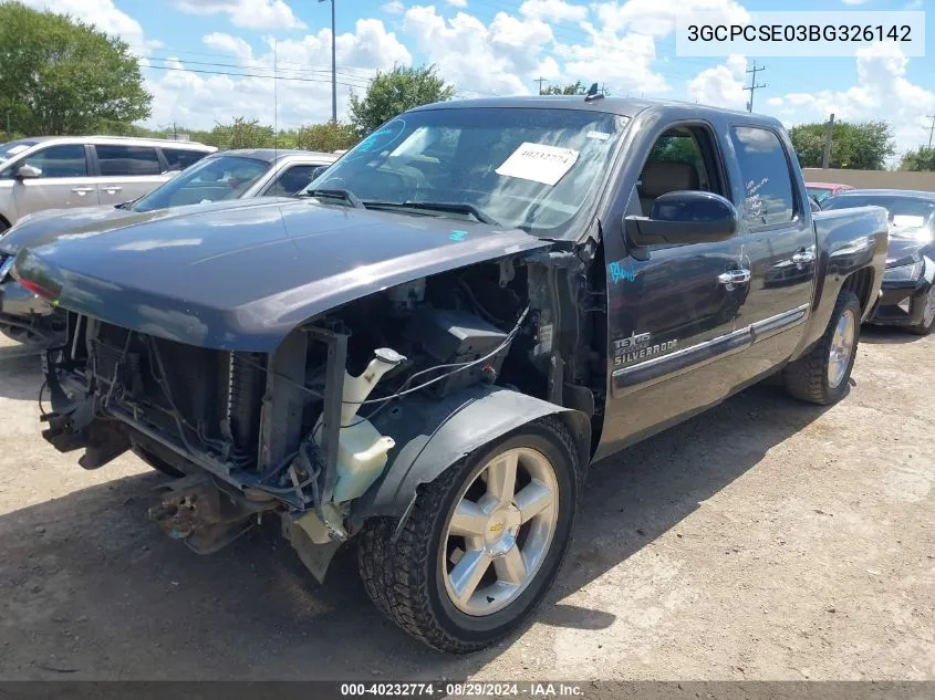 3GCPCSE03BG326142 2011 Chevrolet Silverado 1500 Lt