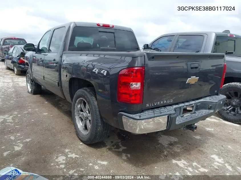 2011 Chevrolet Silverado 1500 Lt VIN: 3GCPKSE38BG117024 Lot: 40244888