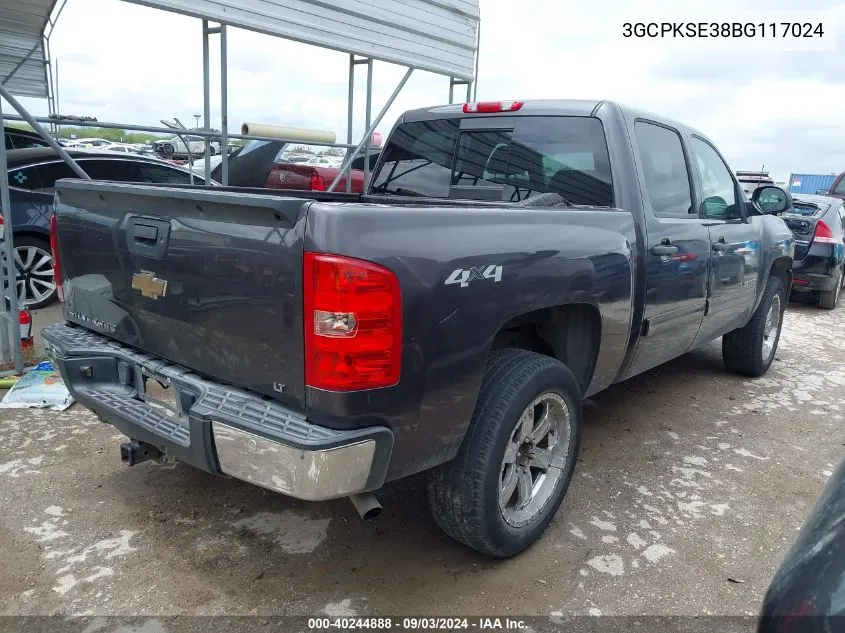 2011 Chevrolet Silverado 1500 Lt VIN: 3GCPKSE38BG117024 Lot: 40244888