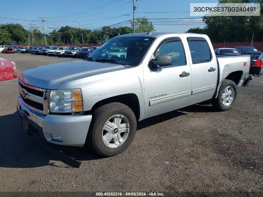 2011 Chevrolet Silverado K1500 Lt VIN: 3GCPKSE37BG240491 Lot: 40252216