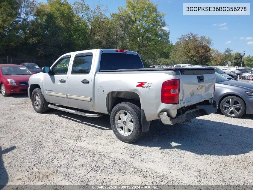 3GCPKSE36BG356278 2011 Chevrolet Silverado 1500 Lt