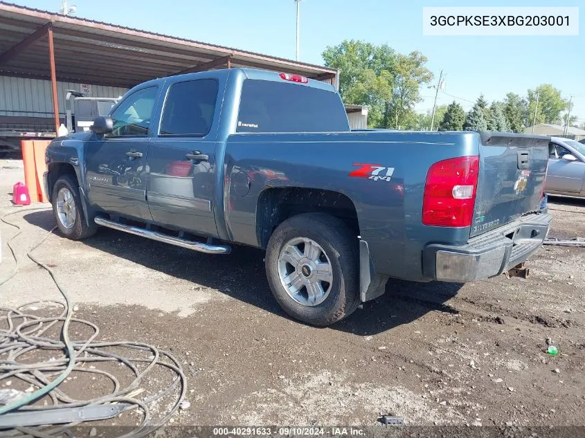 3GCPKSE3XBG203001 2011 Chevrolet Silverado 1500 Lt