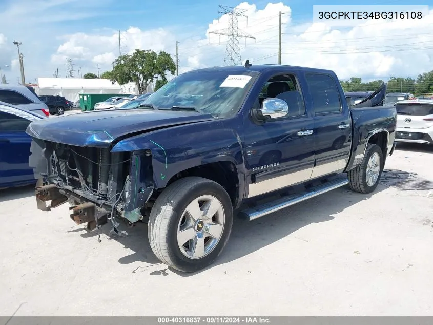 3GCPKTE34BG316108 2011 Chevrolet Silverado 1500 Ltz