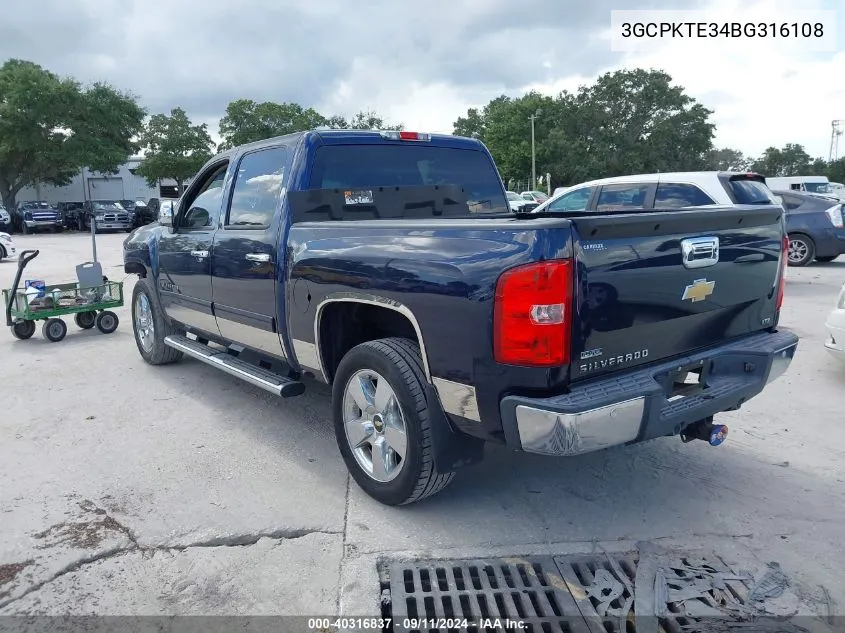 3GCPKTE34BG316108 2011 Chevrolet Silverado 1500 Ltz