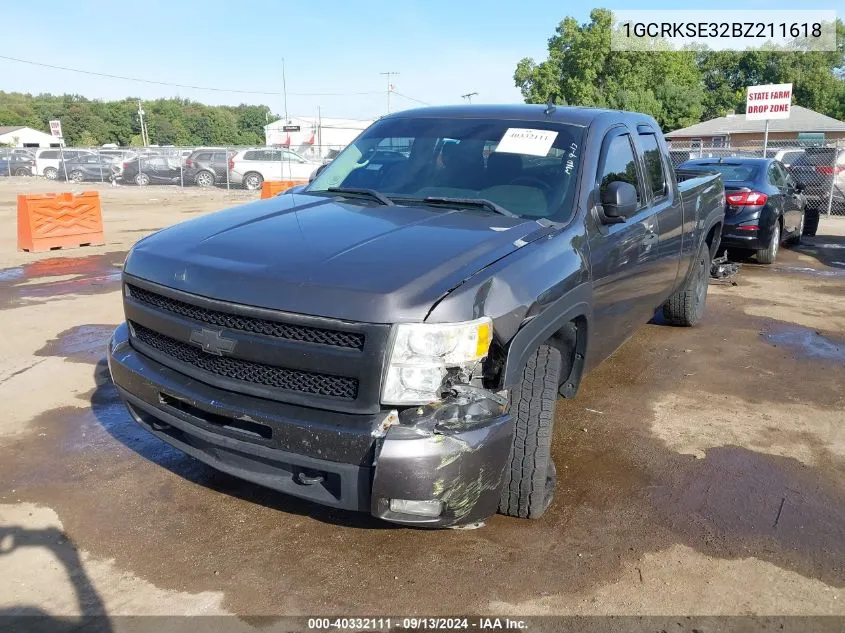 2011 Chevrolet Silverado K1500 Lt VIN: 1GCRKSE32BZ211618 Lot: 40332111