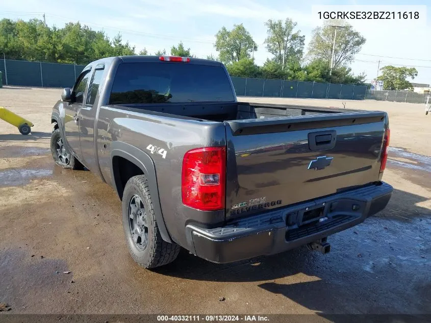 2011 Chevrolet Silverado K1500 Lt VIN: 1GCRKSE32BZ211618 Lot: 40332111