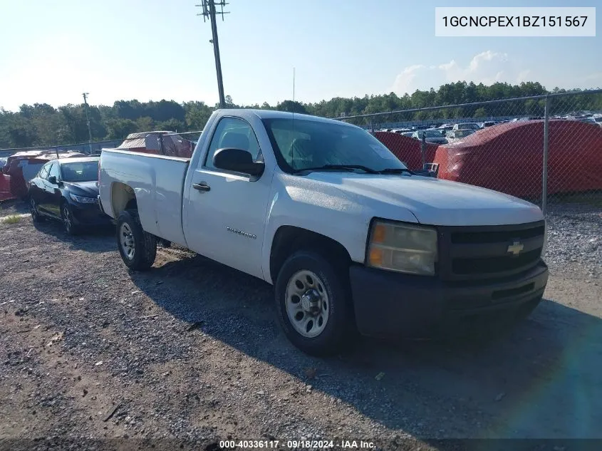 2011 Chevrolet Silverado 1500 C1500 VIN: 1GCNCPEX1BZ151567 Lot: 40336117