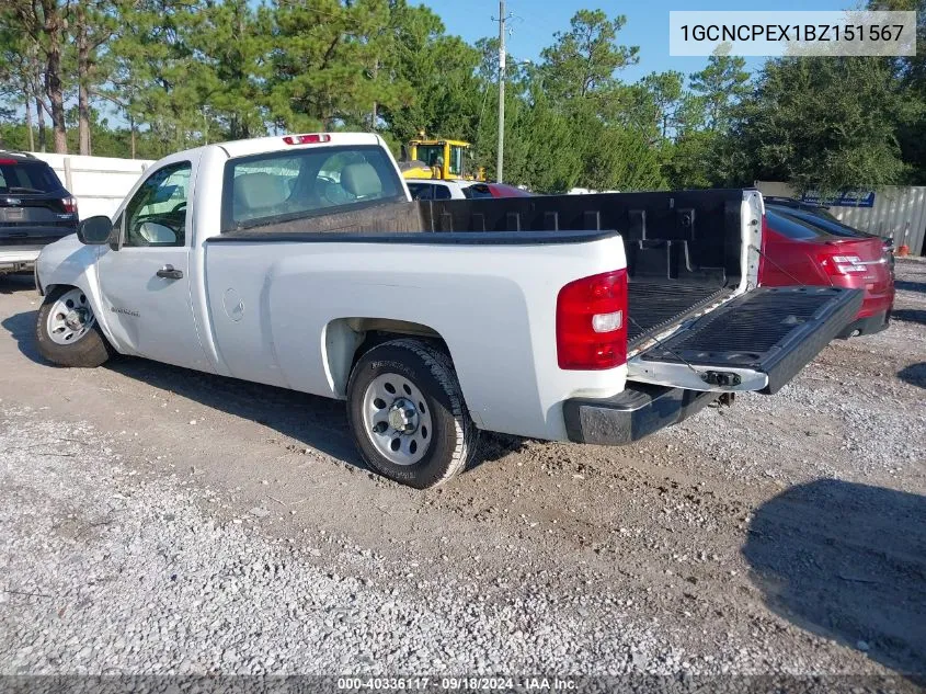 2011 Chevrolet Silverado 1500 C1500 VIN: 1GCNCPEX1BZ151567 Lot: 40336117