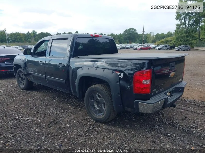 2011 Chevrolet Silverado 1500 Lt VIN: 3GCPKSE37BG194175 Lot: 40337447