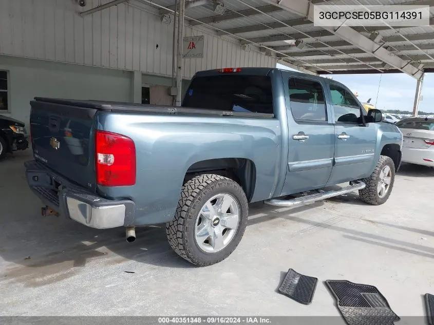 2011 Chevrolet Silverado 1500 Lt VIN: 3GCPCSE05BG114391 Lot: 40351348