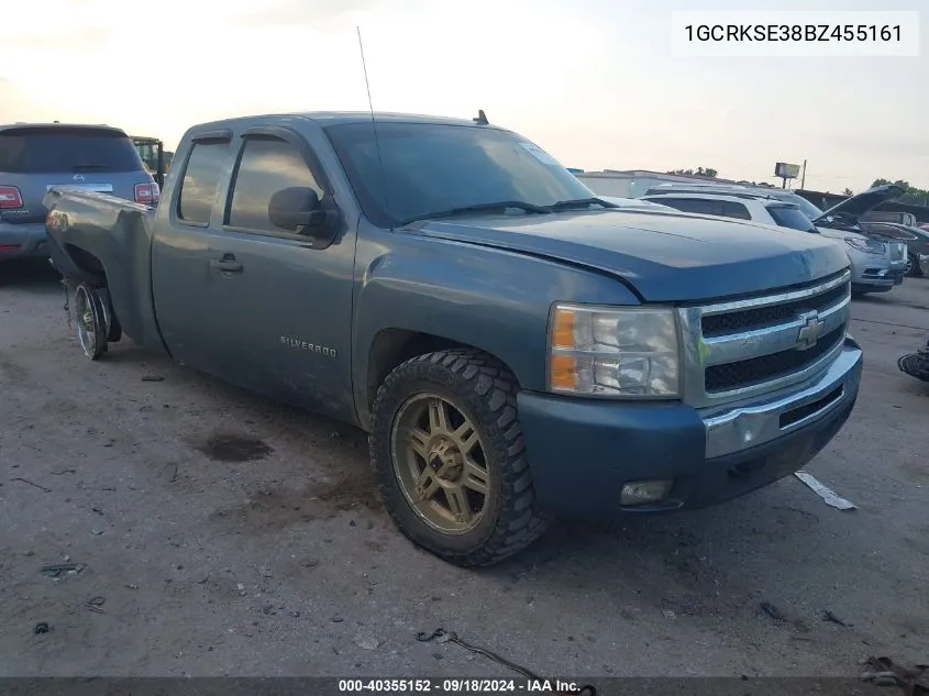 2011 Chevrolet Silverado K1500 Lt VIN: 1GCRKSE38BZ455161 Lot: 40355152