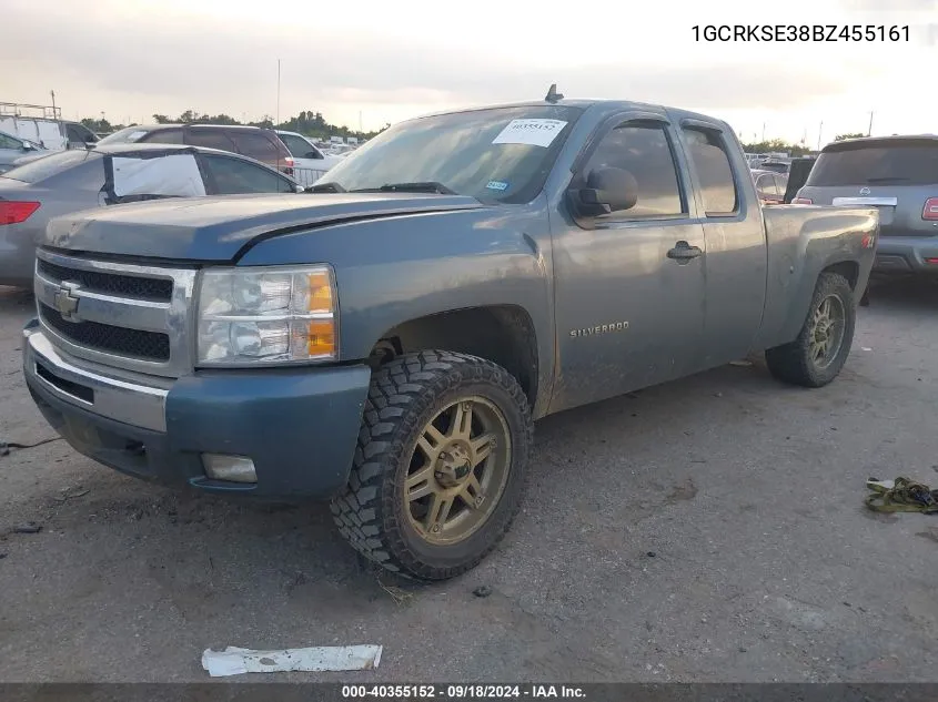 2011 Chevrolet Silverado K1500 Lt VIN: 1GCRKSE38BZ455161 Lot: 40355152