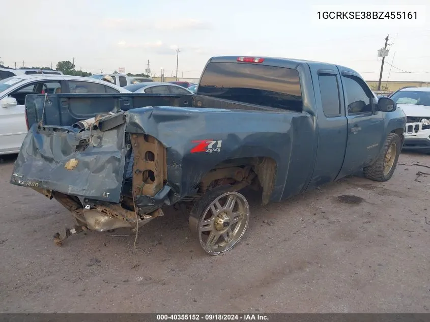 2011 Chevrolet Silverado K1500 Lt VIN: 1GCRKSE38BZ455161 Lot: 40355152