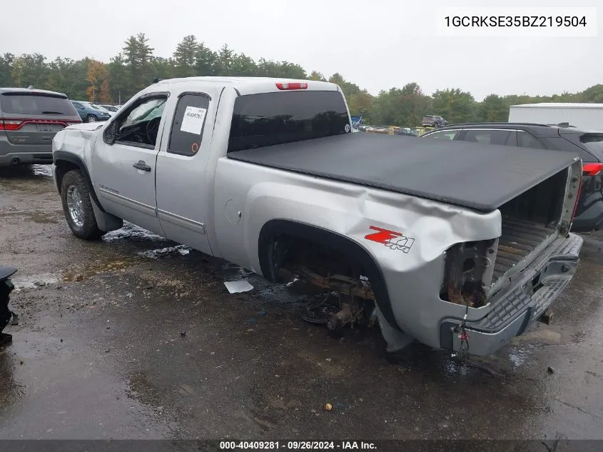 2011 Chevrolet Silverado 1500 Lt VIN: 1GCRKSE35BZ219504 Lot: 40409281