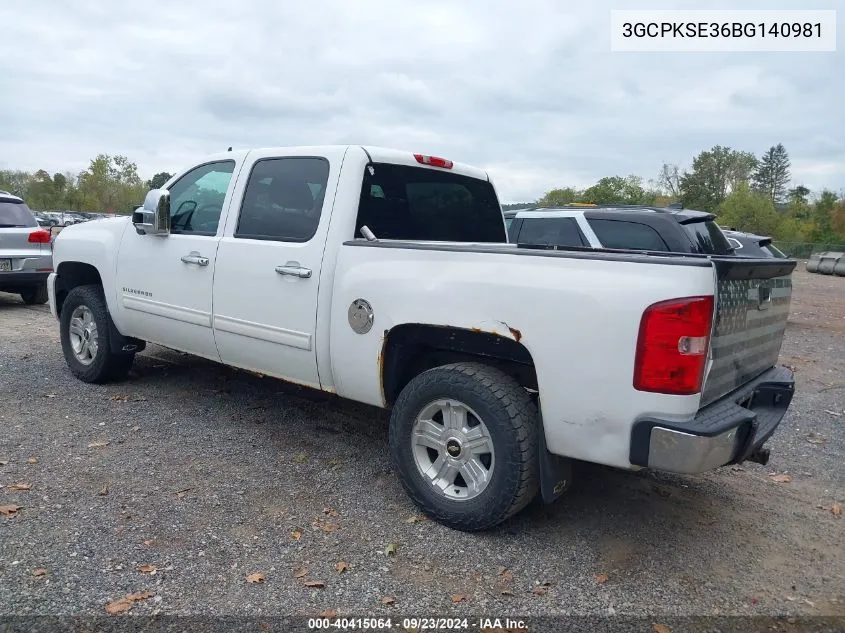 2011 Chevrolet Silverado 1500 Lt VIN: 3GCPKSE36BG140981 Lot: 40415064