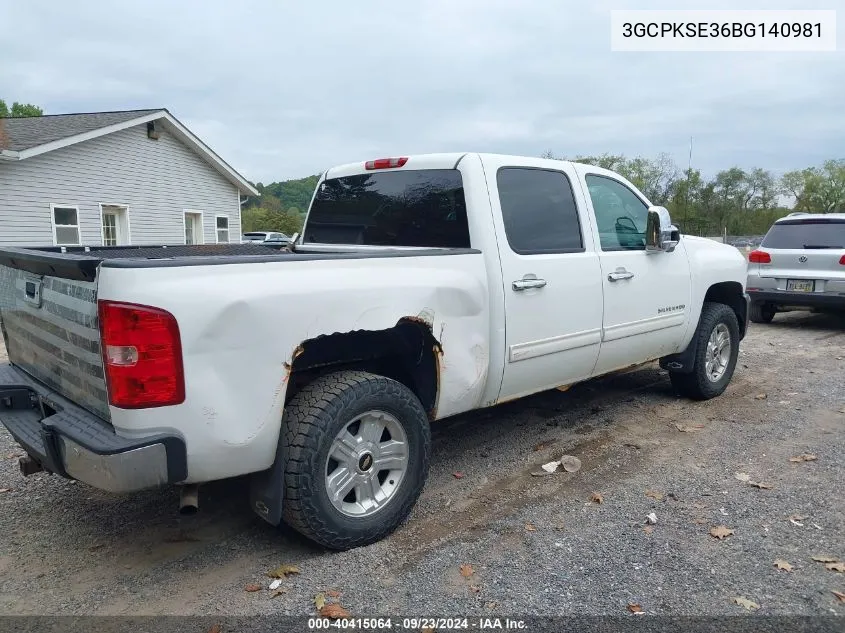 2011 Chevrolet Silverado 1500 Lt VIN: 3GCPKSE36BG140981 Lot: 40415064