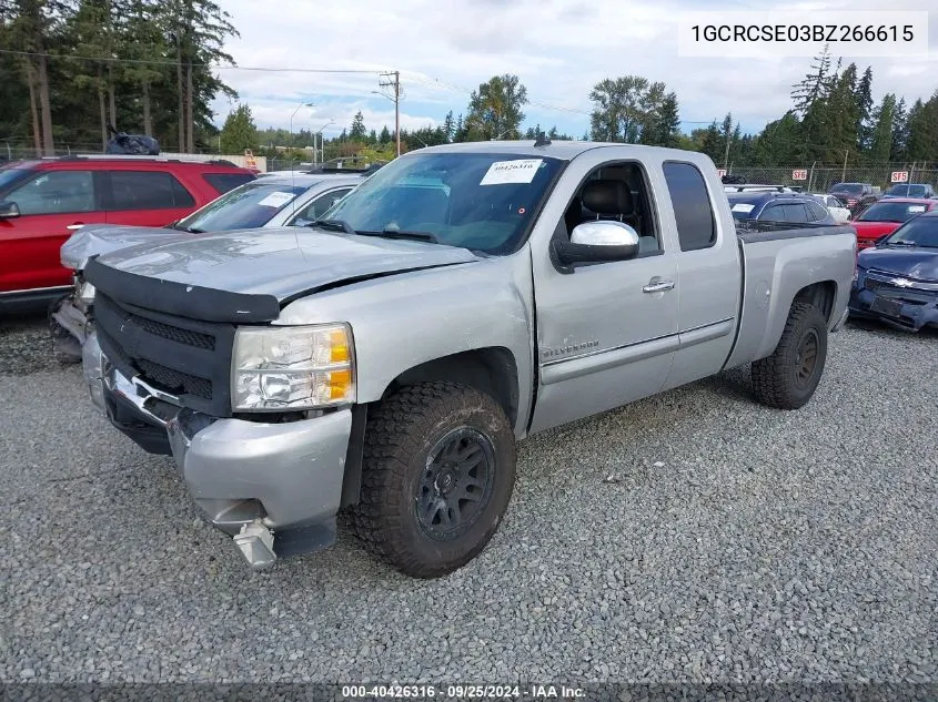 1GCRCSE03BZ266615 2011 Chevrolet Silverado 1500 Lt