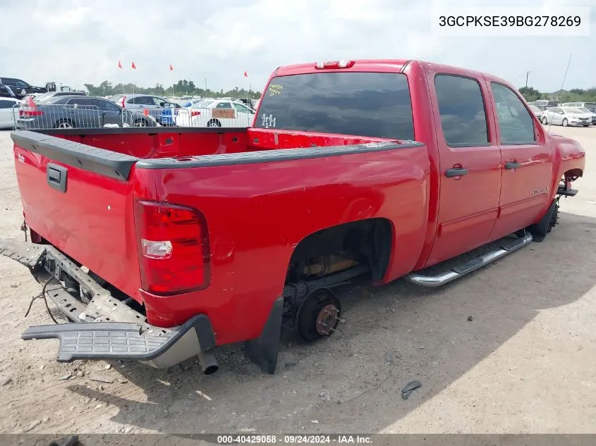 2011 Chevrolet Silverado 1500 Lt VIN: 3GCPKSE39BG278269 Lot: 40429058