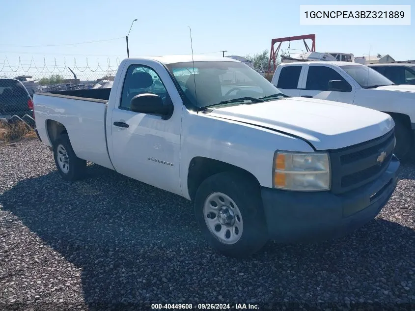 2011 Chevrolet Silverado VIN: 1GCNCPEA3BZ321889 Lot: 40449608