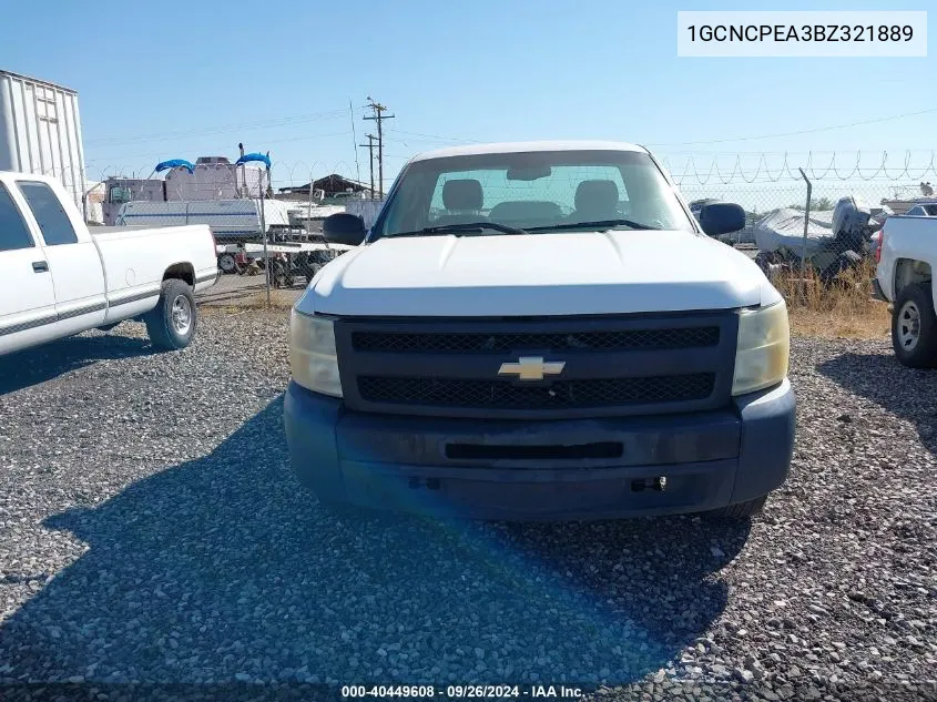 2011 Chevrolet Silverado VIN: 1GCNCPEA3BZ321889 Lot: 40449608