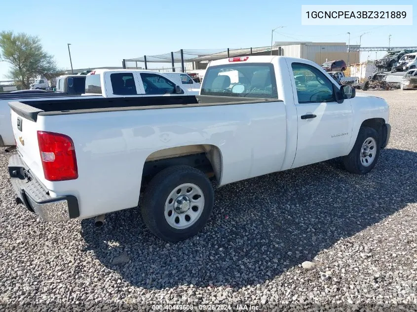 2011 Chevrolet Silverado VIN: 1GCNCPEA3BZ321889 Lot: 40449608