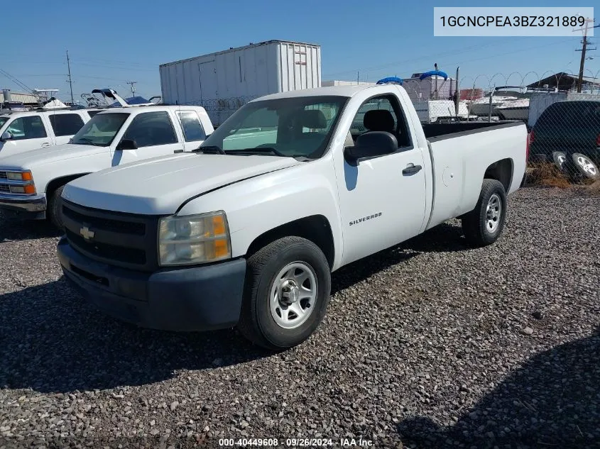 2011 Chevrolet Silverado VIN: 1GCNCPEA3BZ321889 Lot: 40449608