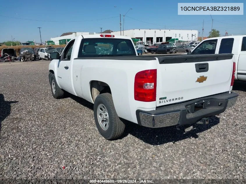 2011 Chevrolet Silverado VIN: 1GCNCPEA3BZ321889 Lot: 40449608