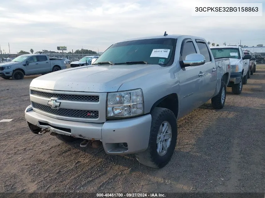 2011 Chevrolet Silverado K1500 Lt VIN: 3GCPKSE32BG158863 Lot: 40451700