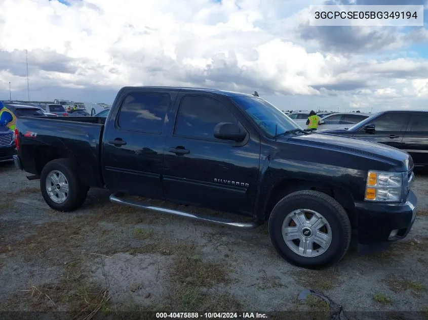 2011 Chevrolet Silverado 1500 Lt VIN: 3GCPCSE05BG349194 Lot: 40475888