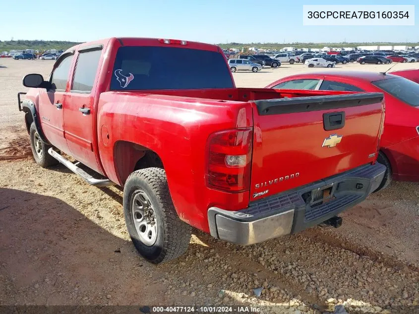 2011 Chevrolet Silverado 1500 Ls VIN: 3GCPCREA7BG160354 Lot: 40477124