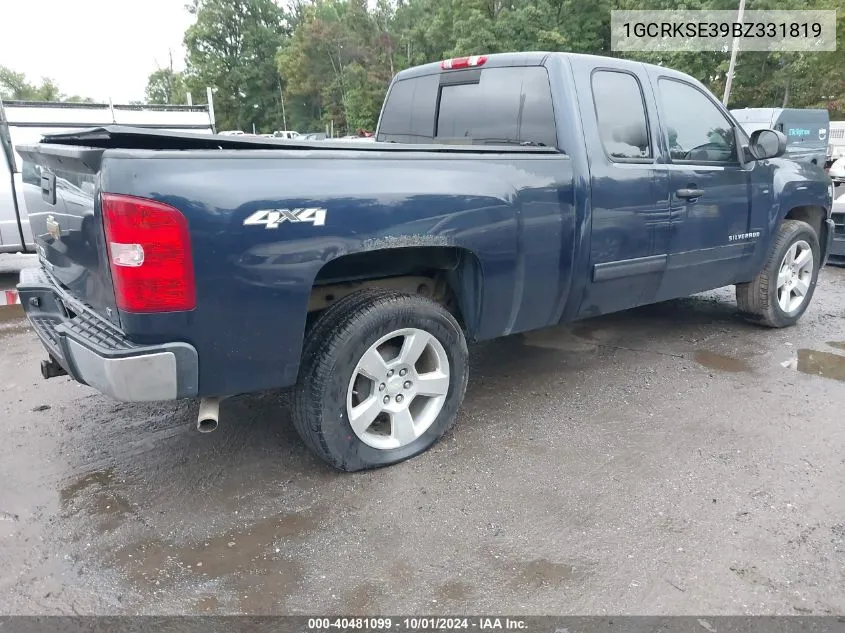 2011 Chevrolet Silverado 1500 Lt VIN: 1GCRKSE39BZ331819 Lot: 40481099