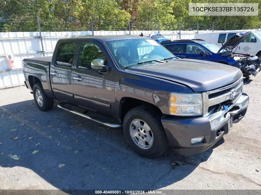 1GCPKSE37BF135726 2011 Chevrolet Silverado 1500 Lt