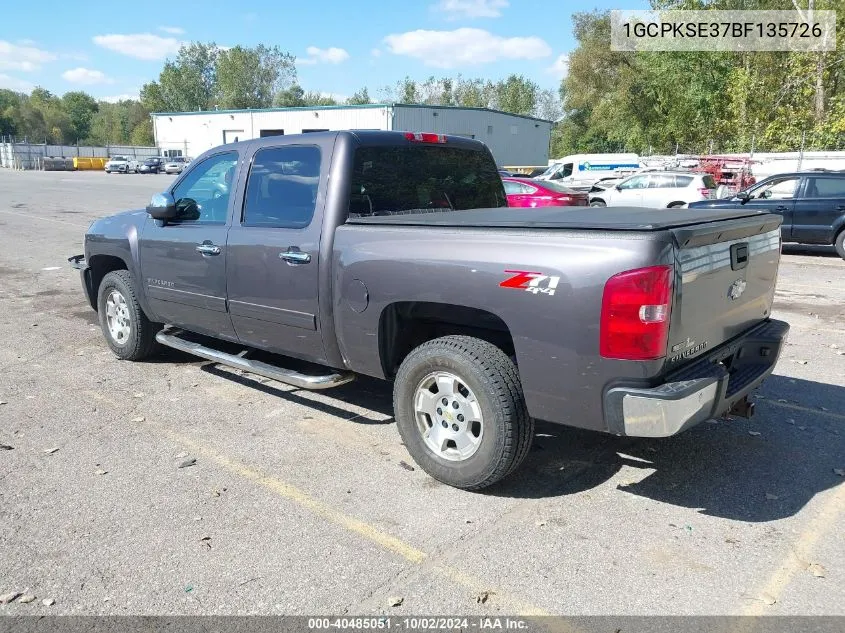 1GCPKSE37BF135726 2011 Chevrolet Silverado 1500 Lt