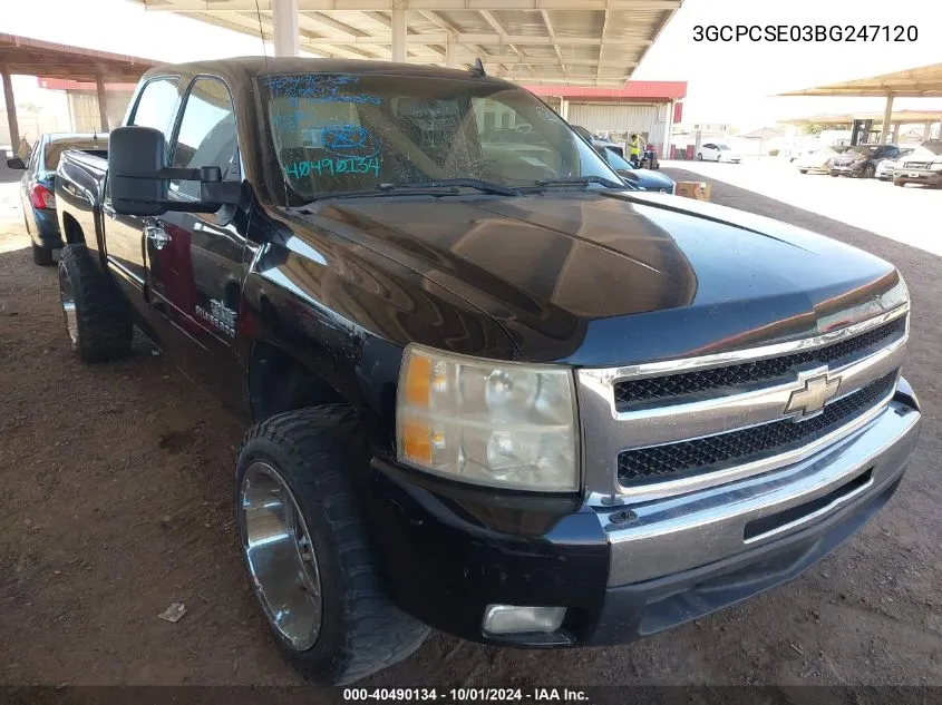 2011 Chevrolet Silverado 1500 Lt VIN: 3GCPCSE03BG247120 Lot: 40490134