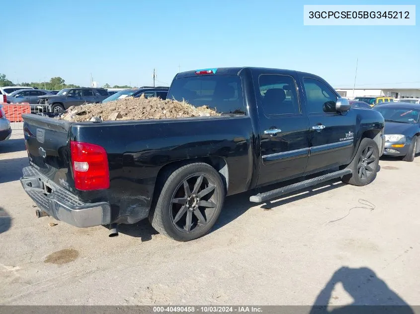 3GCPCSE05BG345212 2011 Chevrolet Silverado 1500 Lt